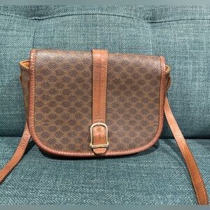Celine Brown Patterned Crossbody Bag